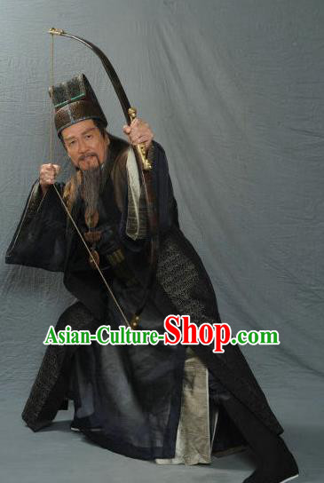 Traditional Chinese Ancient Prime Minister Song Dynasty Chancellor Replica Costume for Men