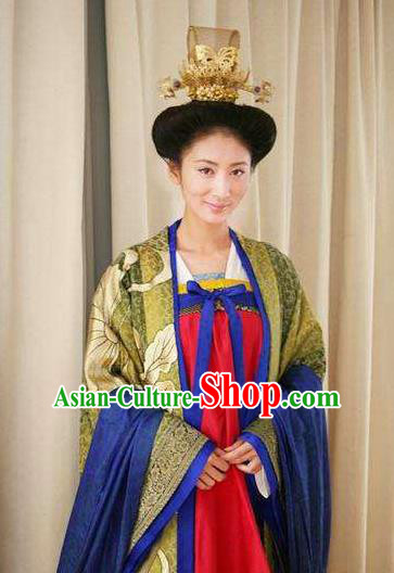 Chinese Ancient Tang Dynasty Empress Zhangsun of Li Shimin Hanfu Dress Historical Costume for Women