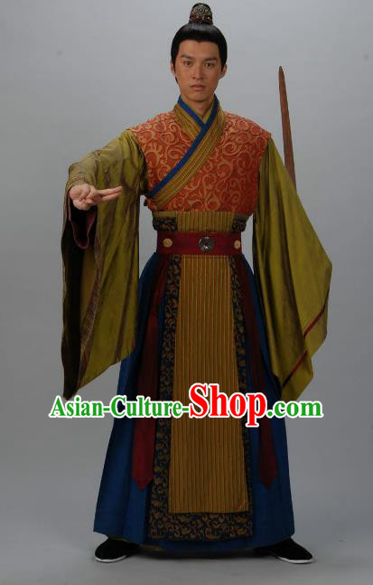 Chinese Ancient Tang Dynasty Nobility Childe Swordsman Replica Costume for Men