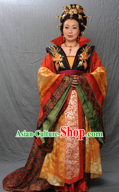 Chinese Ancient Tang Dynasty Empress Dowager Hanfu Dress Historical Costume for Women