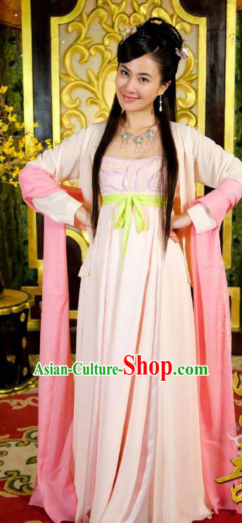 Chinese Ancient Tang Dynasty Geisha Courtesan Dress Historical Costume for Women
