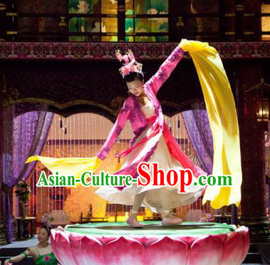 Chinese Ancient Tang Dynasty Palace Dance Dress Courtesan Historical Costume for Women