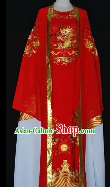 Chinese Beijing Opera Prince Red Costume Peking Opera Niche Embroidery Robe for Adults