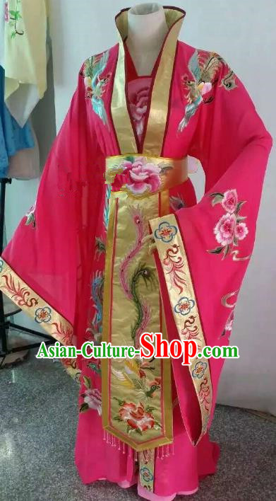 Top Grade Chinese Beijing Opera Diva Rosy Dress China Peking Opera Empress Embroidered Costume