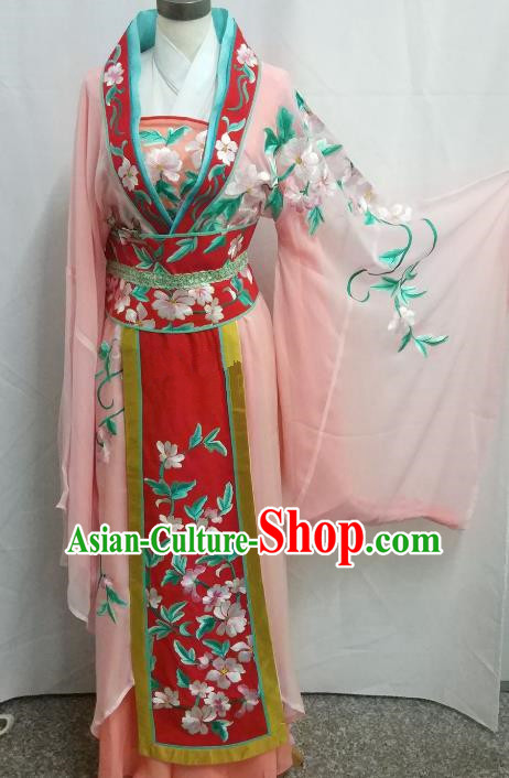 Top Grade Chinese Beijing Opera Diva Pink Dress China Peking Opera Princess Embroidered Costume