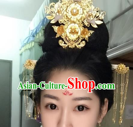 Chinese Ancient Hair Accessories Bride Wedding Barrettes Phoenix Coronet Tassel Hairpins Headwear for Women