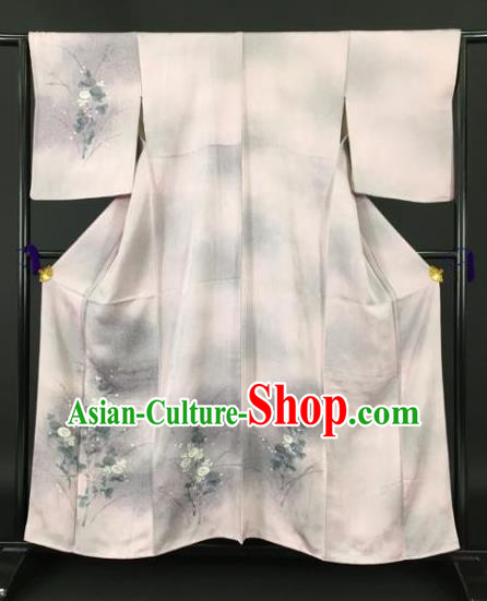 Japan Traditional Kimonos Printing Furisode Kimono Ancient Yukata Dress Formal Costume for Women