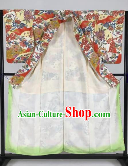 Japan Traditional Kimonos Palace Princess Furisode Kimono Ancient Geisha Yukata Dress Formal Costume for Women