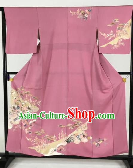 Japan Traditional Kimonos Geisha Furisode Kimono Ancient Yukata Dress Formal Costume for Women