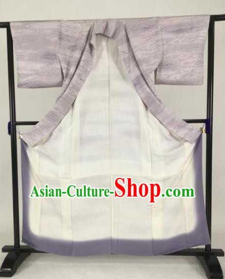 Japanese Samurai Palace Lilac Kimonos Traditional Wafuku Hakama Yukata Robe Costume for Men