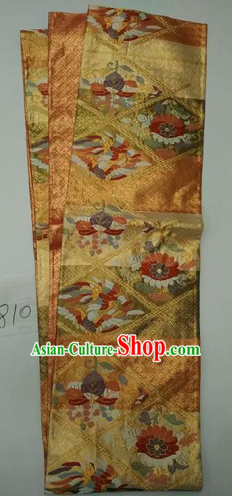 Japanese Traditional Wafuku Embroidered Waistband Kimono Yukata Brocade Belts for Women