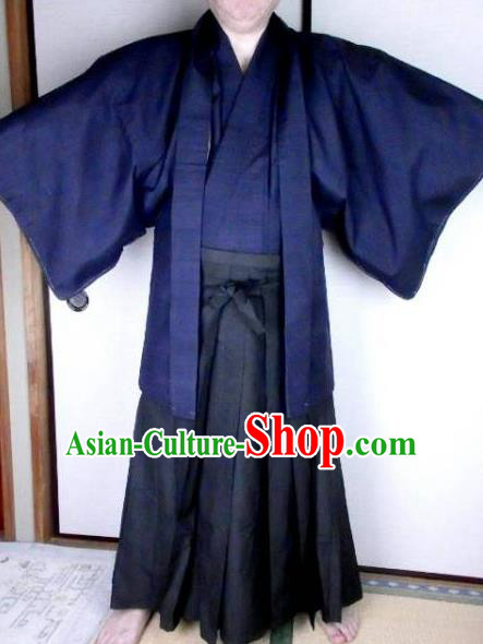 Japanese Samurai Garment Kimono Male Yukata Traditional Wafuku Hakama Haori Costume for Men