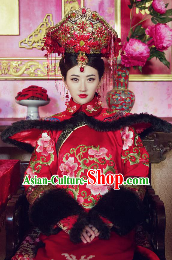 Chinese Traditional Palace Lady Historical Costume China Qing Dynasty Empress Xiaozhuang Clothing