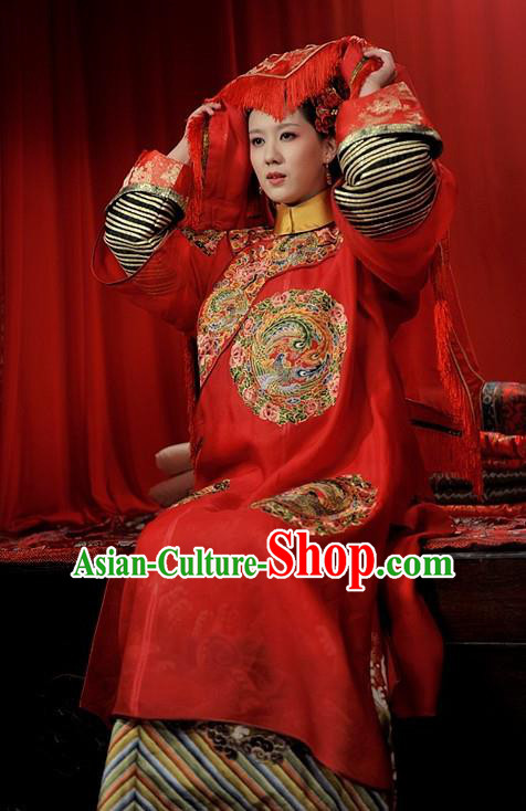 Chinese Traditional Palace Lady Wedding Historical Costume China Qing Dynasty Prince Guo Consort Clothing