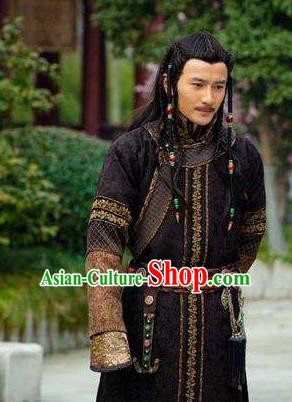 Chinese Traditional Historical Costume China Qing Dynasty Mongolian Prince Clothing