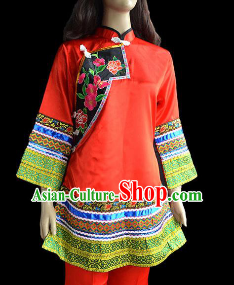 Traditional Miao Nationality Dance Clothing and Headwear Sliver Headpiece Hmong Minority Costumes and Hair Accessories