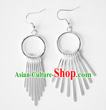 Traditional Chinese Miao Nationality Tassel Earrings Hmong Accessories Eardrop for Women