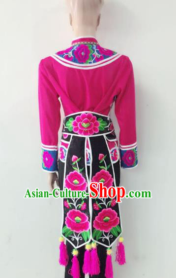 Traditional Chinese Miao Nationality Dance Clothing Hmong Ethnic Minority Costumes and Headwear