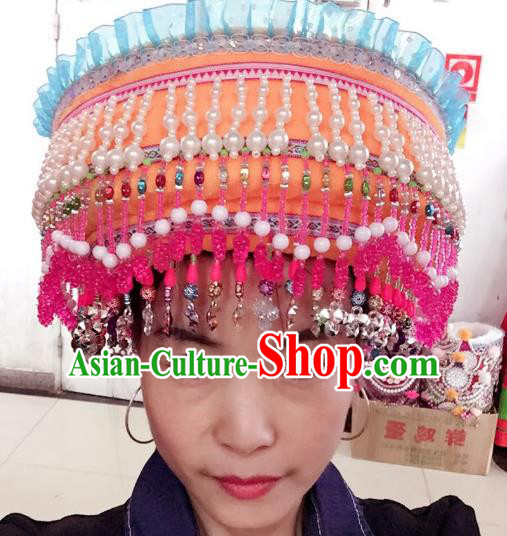 Traditional Chinese Miao Nationality Dance Clothing Hmong Ethnic Minority Costumes and Headwear