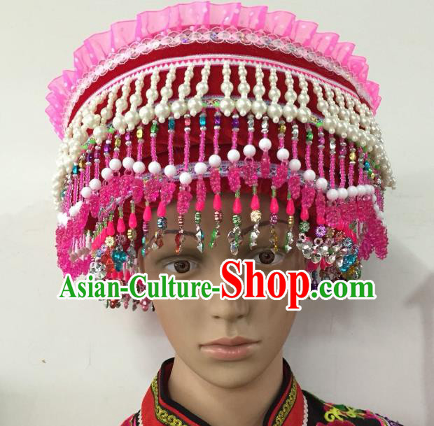 Traditional Chinese Miao Nationality Dance Clothing Hmong Ethnic Minority Costumes and Headwear