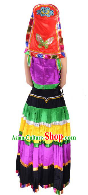 Traditional Chinese Miao Nationality Dance Clothing Hmong Ethnic Minority Costumes and Headwear