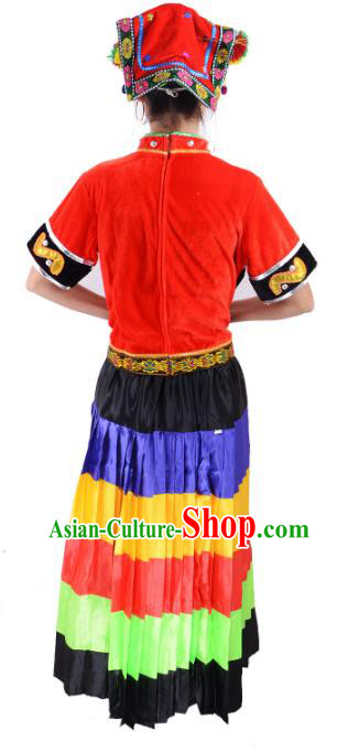 Traditional Chinese Miao Nationality Dance Clothing Hmong Ethnic Minority Costumes and Headwear