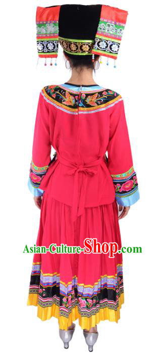 Traditional Chinese Miao Nationality Dance Clothing Hmong Ethnic Minority Costumes and Headwear