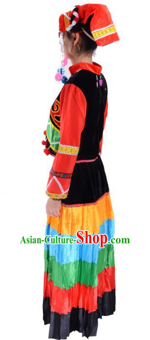 Traditional Chinese Miao Nationality Dance Clothing Hmong Ethnic Minority Costumes and Headwear