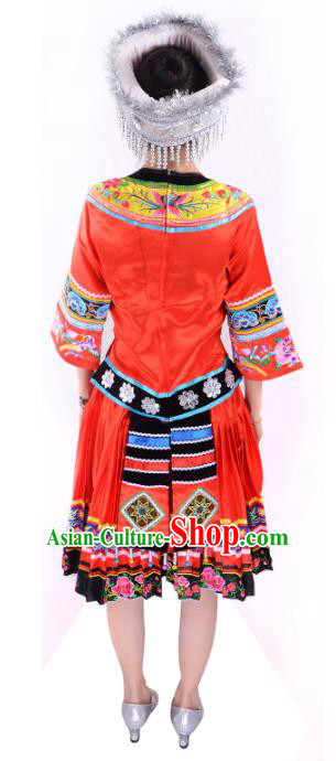 Traditional Chinese Miao Nationality Dance Clothing Hmong Ethnic Minority Costumes and Headwear