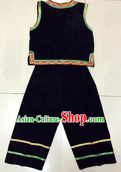 Traditional Chinese Miao Nationality Dance Clothing Hmong Ethnic Minority Costumes and Headwear