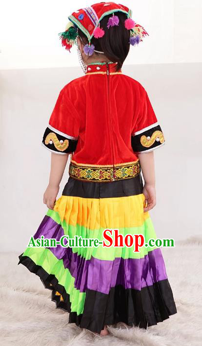 Traditional Chinese Miao Nationality Dance Clothing Hmong Ethnic Minority Costumes and Headwear