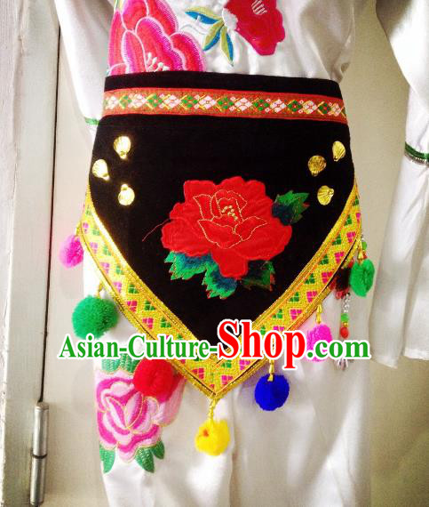 Traditional Chinese Bai Nationality Waist Accessories Embroidered Waistband Ethnic Minority Apron for Women