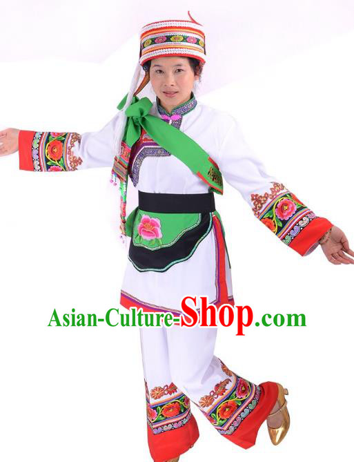 Traditional Chinese Miao Nationality Dance Clothing Hmong Ethnic Minority Costumes and Headwear