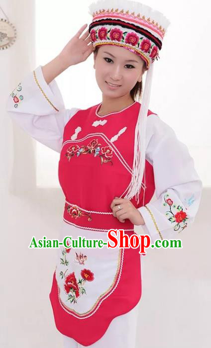 Traditional Chinese Miao Nationality Dance Clothing Hmong Ethnic Minority Costumes and Headwear