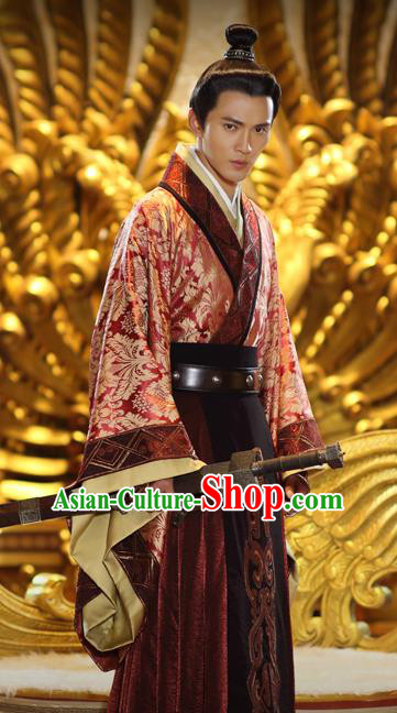 Traditional Ancient Swordsman Clothing Chinese Han Dynasty Nobility Childe Replica Costume for Men