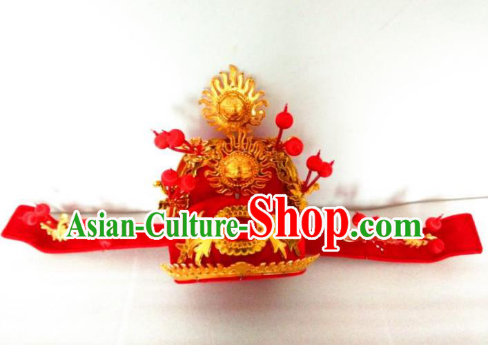 Traditional China Beijing Opera Hats Ancient Chinese Peking Opera God of Wealth Headwear