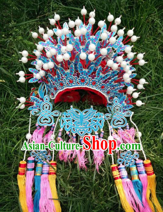 Traditional Chinese Beijing Opera Wedding Hair Accessories Phoenix Coronet Ancient China Peking Opera Bride Hats Headwear