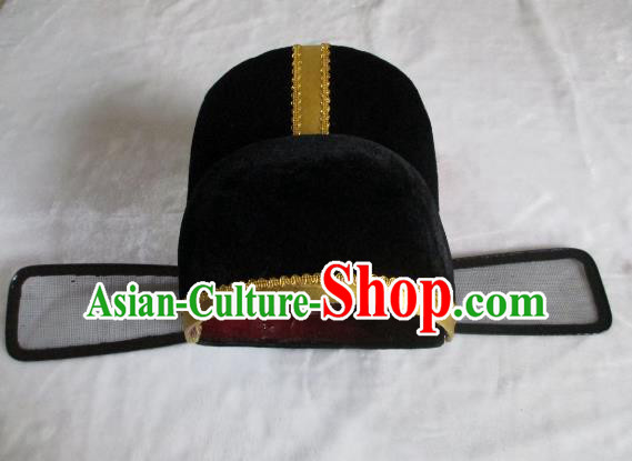 Traditional Chinese Beijing Opera Magistrate Hair Accessories Officer Black Hats Headwear