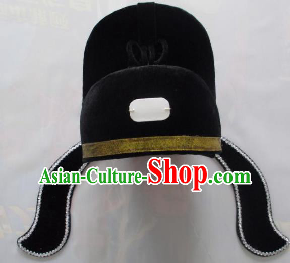Traditional Chinese Beijing Opera Niche Hair Accessories Black Hats Peking Opera Lang Scholar Headwear