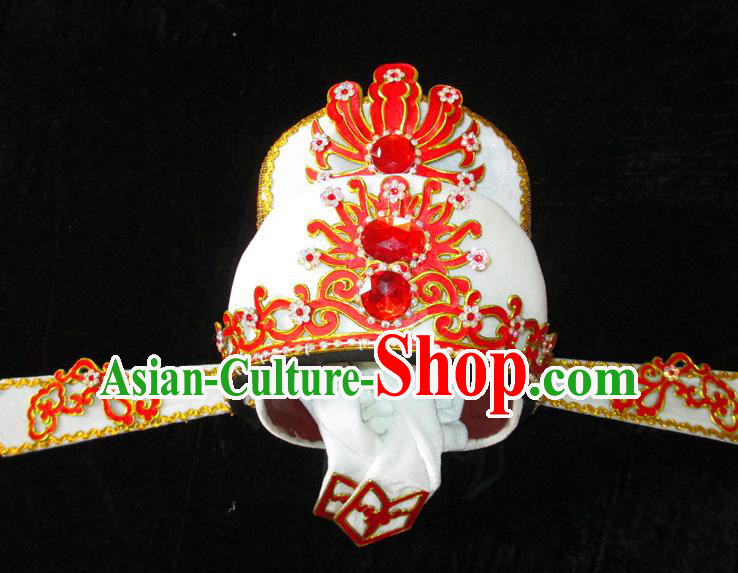 Traditional Chinese Beijing Opera Niche Hair Accessories White Hats Peking Opera Scholar Headwear