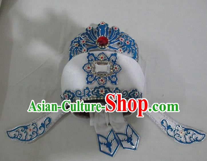 Traditional Chinese Beijing Opera Niche Hair Accessories Peking Opera Young Men White Hats Headwear