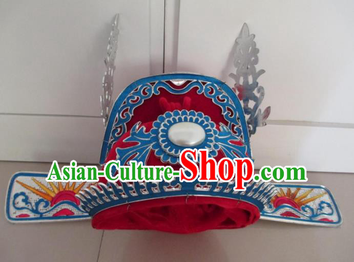 Traditional Chinese Beijing Opera Niche Bridegroom Red Hats Hair Accessories Peking Opera Headwear