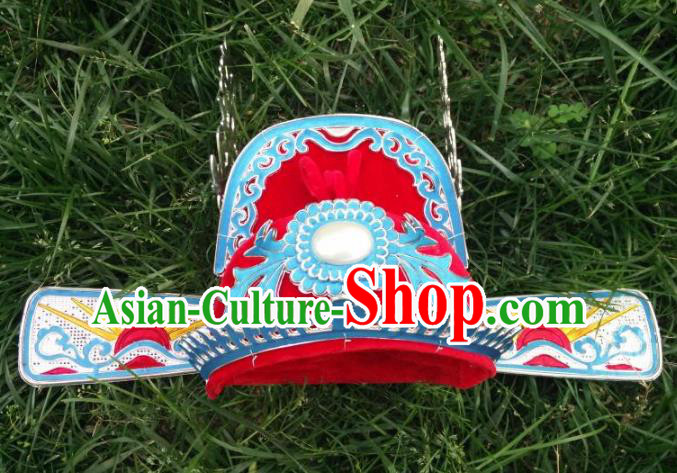 Traditional Chinese Beijing Opera Young Men Bridegroom Red Hats Peking Opera Niche Headwear