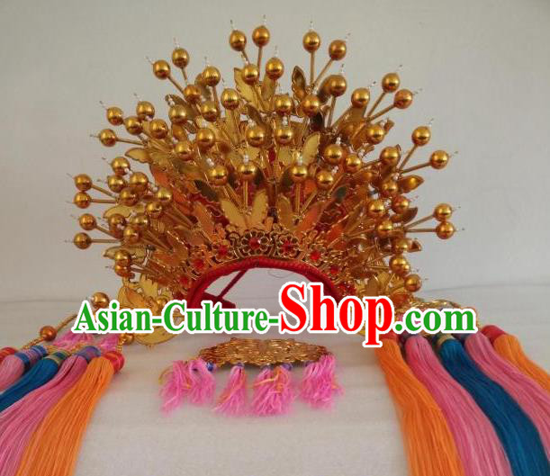 Traditional Chinese Beijing Opera Golden Butterfly Phoenix Coronet Peking Opera Actress Wedding Headwear
