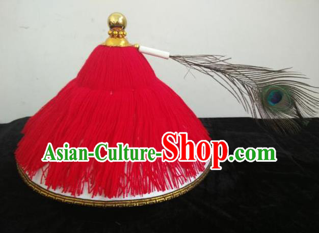 Traditional Chinese Beijing Opera Qing Dynasty Hats Peking Opera Military Officer Headwear