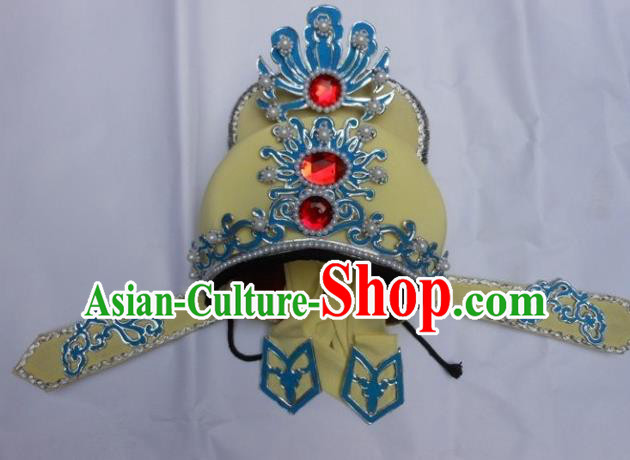 Traditional Chinese Beijing Opera Scholar Yellow Hats Peking Opera Niche Headwear