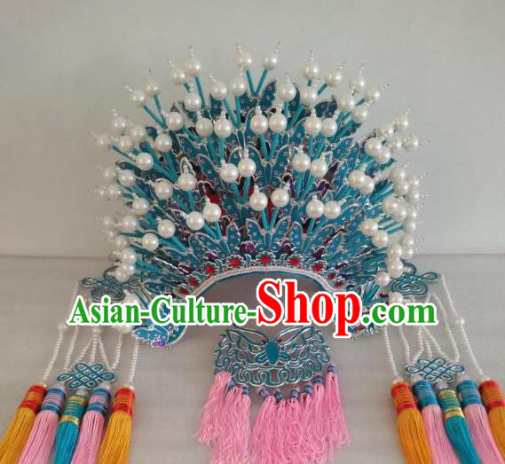 Traditional Chinese Beijing Opera Diva Handmade Phoenix Coronet Peking Opera Actress Hats Headwear