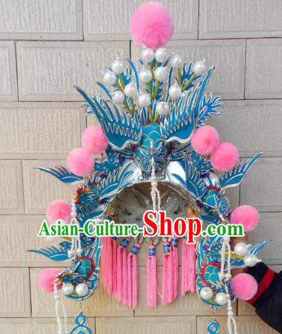 Traditional Chinese Beijing Opera Empress Phoenix Coronet Hair Accessories Peking Opera Actress Hats Headwear