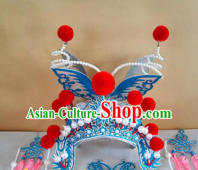 Chinese Traditional Beijing Opera Martial Arts Diva Phoenix Coronet Hair Accessories Peking Opera Actress Hats Headwear