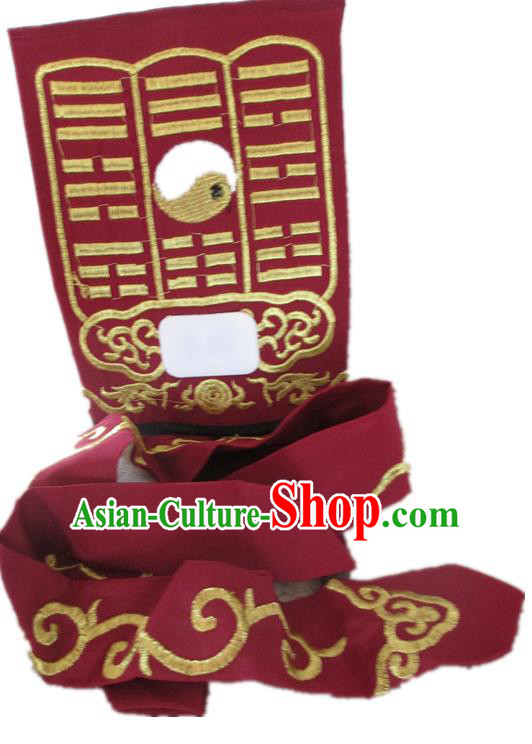 Traditional Chinese Beijing Opera Imperial Bodyguard Red Hats Peking Opera Taoist Priest Headwear